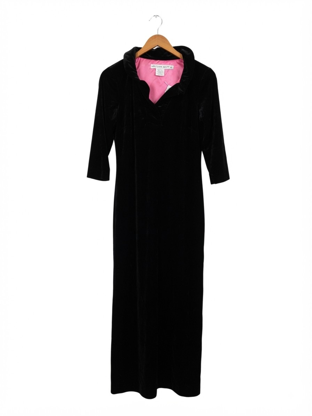 Gretchen Scott Designs Black Velvet Maxi Dress Size S